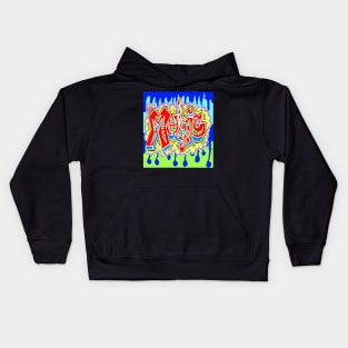 cool retro music red drip art Kids Hoodie